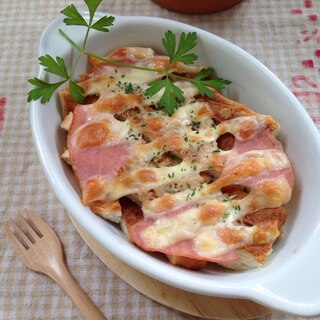 サンドイッチを作ったら！食パン耳deチーズ焼き♪